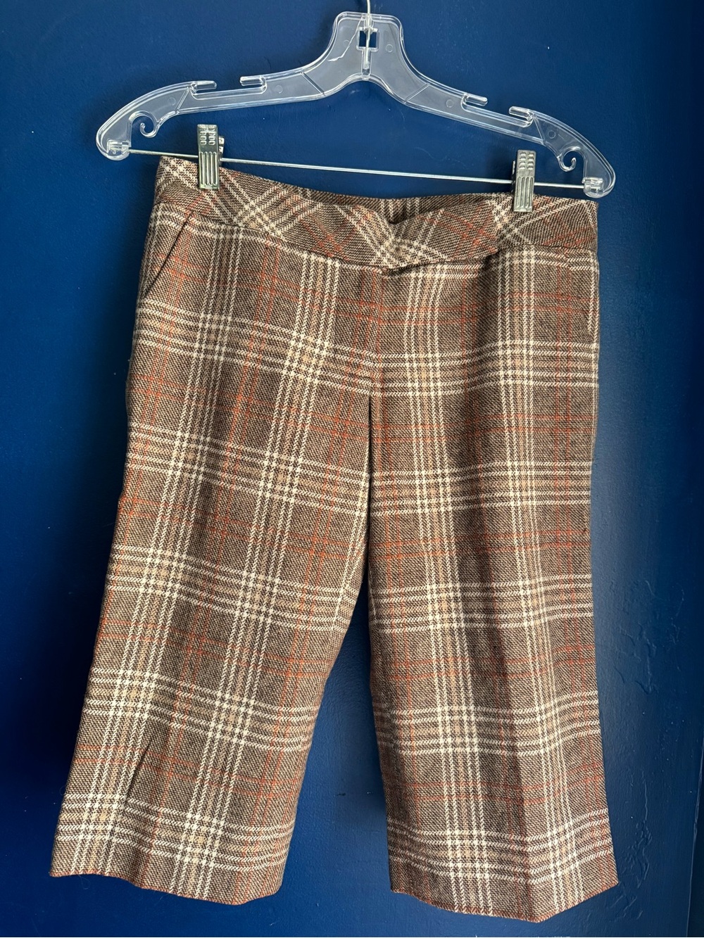 Plaid Brown Mid-Length Women's Shorts